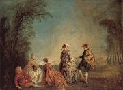 Jean-Antoine Watteau An Embarrassing Proposal oil painting on canvas